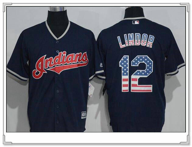 Francisco Lindor Cleveland Guardians navy Fashion jersey