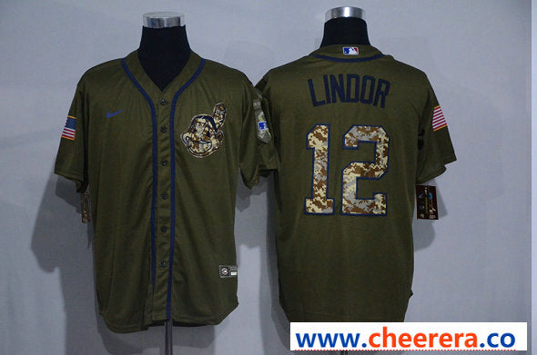 Francisco Lindor Cleveland Guardians olive jersey