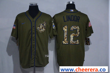 Francisco Lindor Cleveland Guardians olive jersey