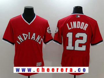 Francisco Lindor Cleveland Guardians red jersey