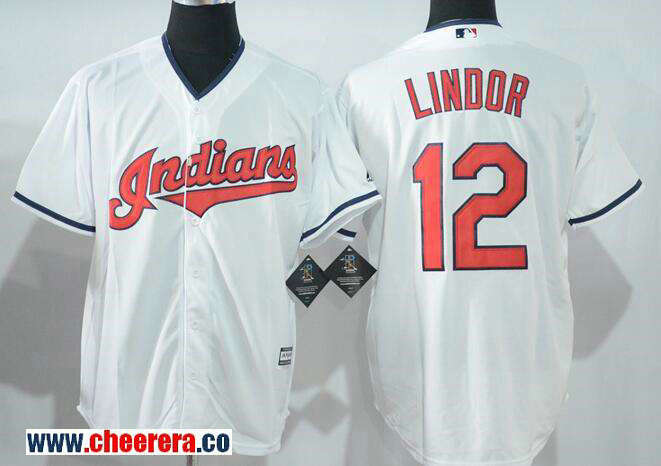 Francisco Lindor Cleveland Guardians white Home jersey