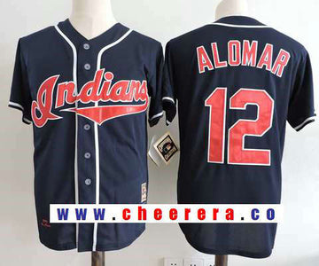 Roberto Alomar Cleveland Guardians navy Throwback jersey