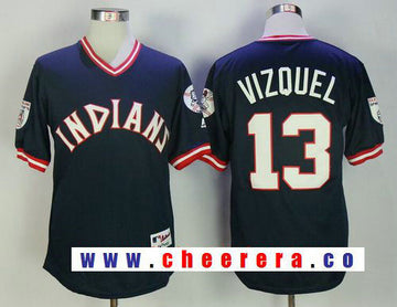 Omar Vizquel Cleveland Guardians navy jersey