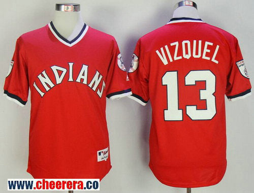 Omar Vizquel Cleveland Guardians red Cooperstown jersey