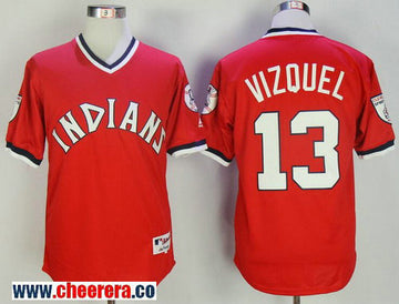Omar Vizquel Cleveland Guardians red Cooperstown jersey