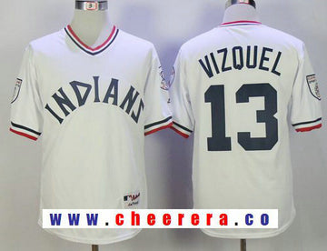 Omar Vizquel Cleveland Guardians white Cooperstown jersey