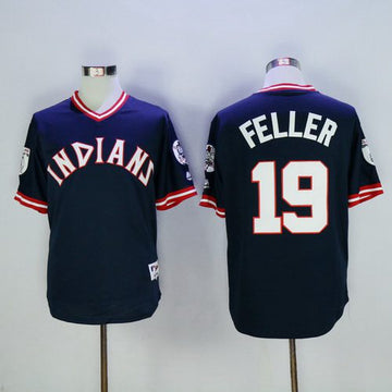 Bob Feller Cleveland Guardians navy jersey