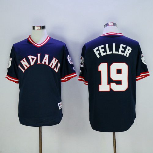 Bob Feller Cleveland Guardians navy jersey