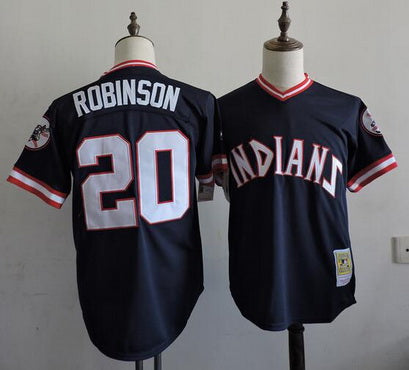 Frank Robinson Cleveland Guardians navy Throwback jersey