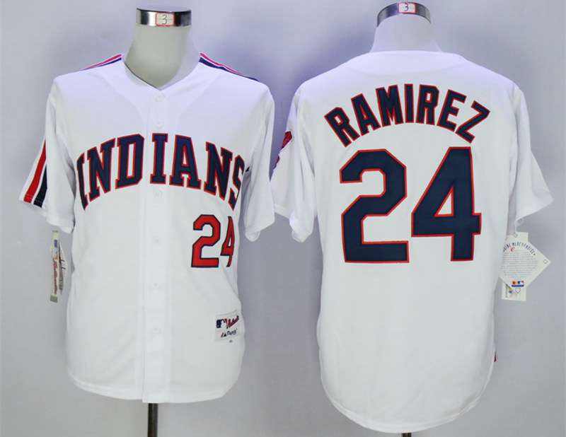 Jose Ramirez Cleveland Guardians white Throwback jersey