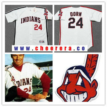 Roger Dorn Cleveland Guardians white Throwback jersey