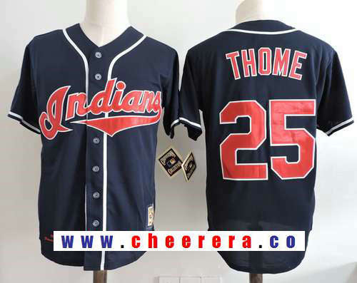 Jim Thome Cleveland Guardians navy Throwback jersey