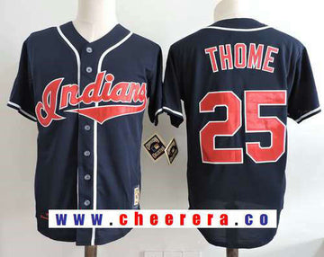 Jim Thome Cleveland Guardians navy Throwback jersey