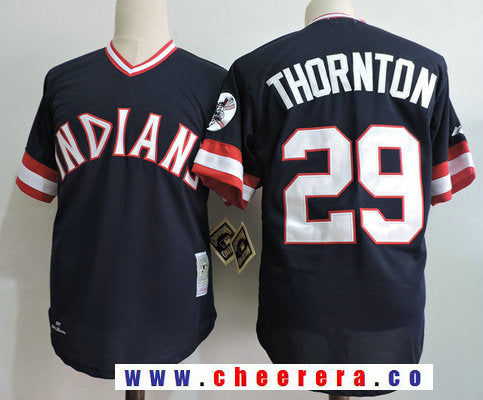 Andre Thornton Cleveland Guardians navy Throwback jersey