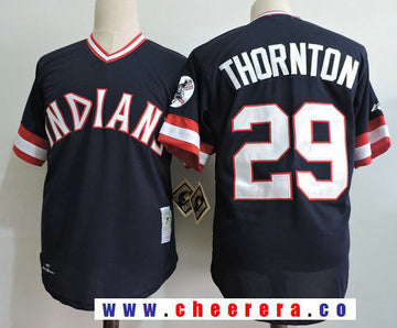 Andre Thornton Cleveland Guardians navy Throwback jersey