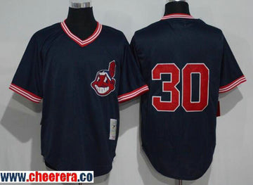 Joe Carter Cleveland Guardians navy Cooperstown jersey