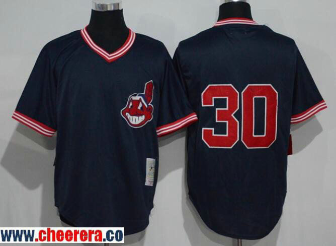 Joe Carter Cleveland Guardians navy Cooperstown jersey