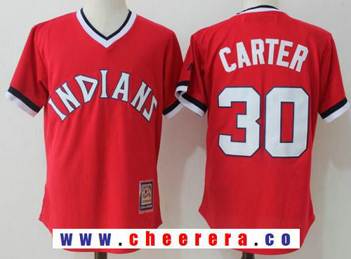 Joe Carter Cleveland Guardians orange Cooperstown jersey