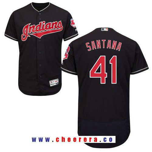 Carlos Santana Cleveland Guardians navy Authentic jersey