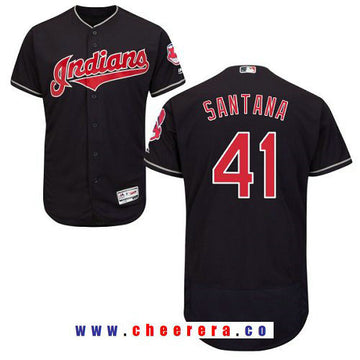 Carlos Santana Cleveland Guardians navy Authentic jersey