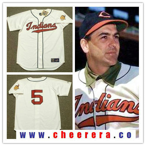 Lou Boudreau Cleveland Guardians white Throwback jersey