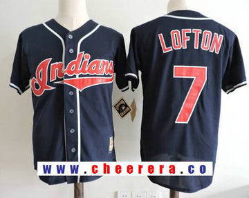 Kenny Lofton Cleveland Guardians navy Throwback jersey