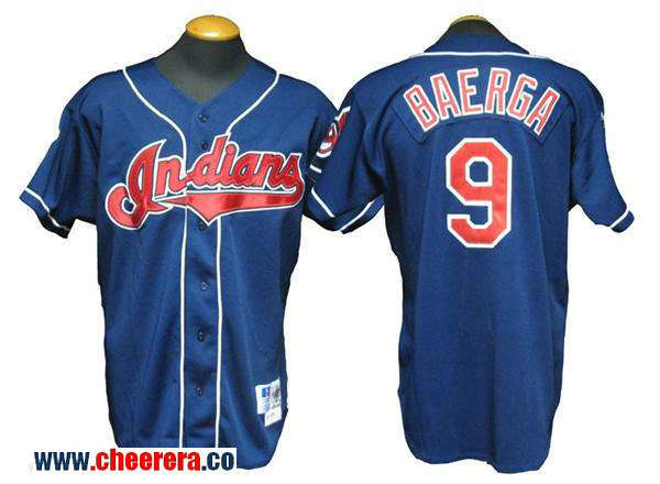 Carlos Baerga Cleveland Guardians navy Throwback jersey