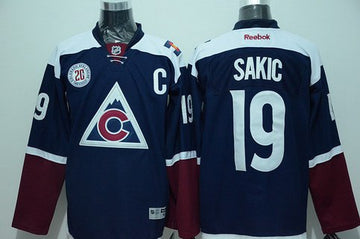 Joe Sakic Reebok Colorado Avalanche navy Alternate jersey