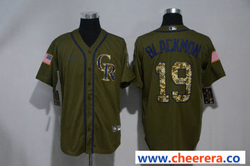 Charlie Blackmon Colorado Rockies olive jersey