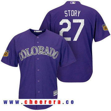 Trevor Story Colorado Rockies purple jersey
