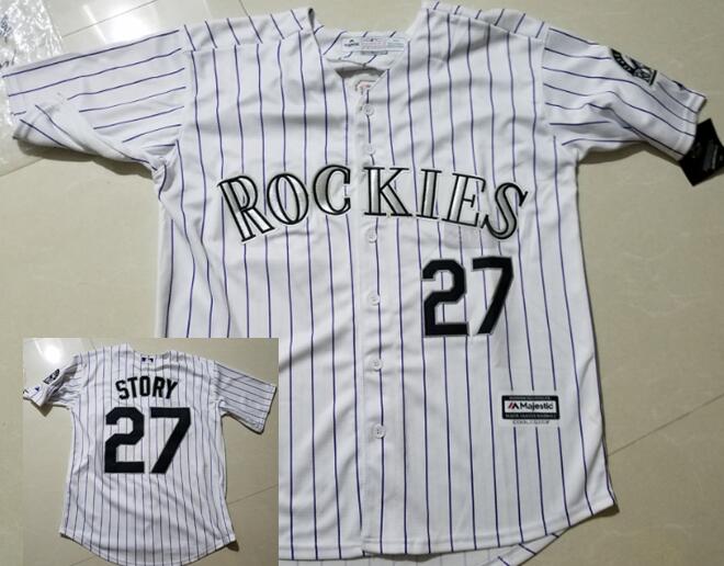 Trevor Story Colorado Rockies white Home jersey