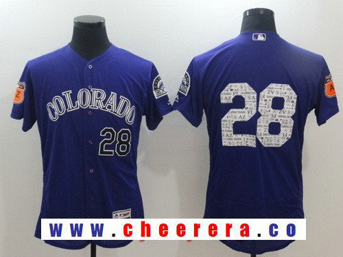 Nolan Arenado No Name Colorado Rockies purple jersey