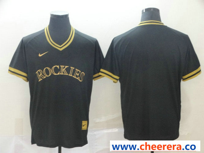 Blank Black Colorado Rockies gold Legend jersey