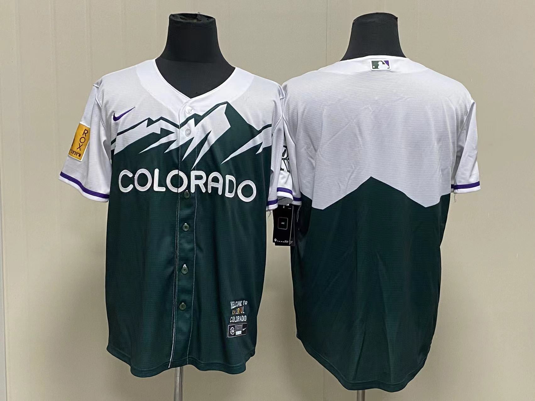 Custom Colorado Rockies green City Connect jersey