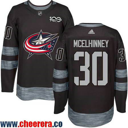 Curtis McElhinney Columbus Blue Jackets black jersey