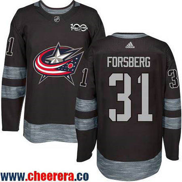 Anton Forsberg Columbus Blue Jackets black jersey