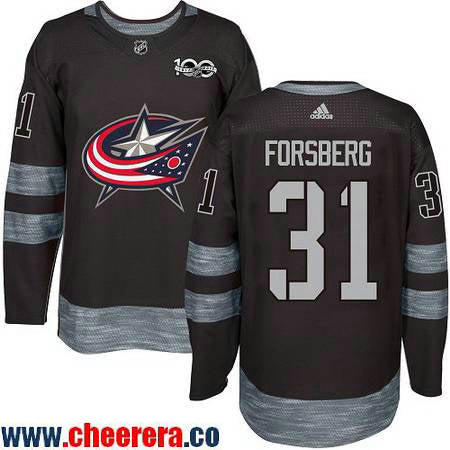 Anton Forsberg Columbus Blue Jackets black jersey