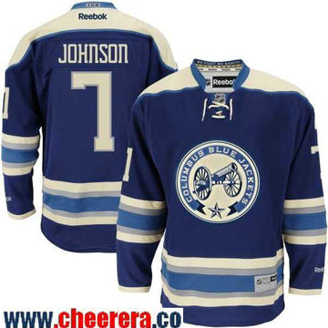 Jack Johnson Reebok Columbus Blue Jackets navy Alternate jersey