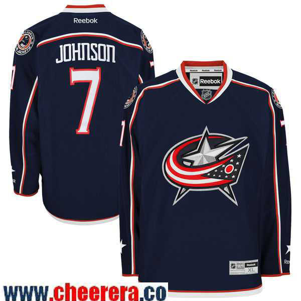 Jack Johnson Reebok Columbus Blue Jackets navy Home jersey