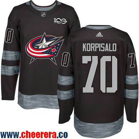 Joonas Korpisalo Columbus Blue Jackets black jersey