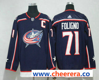 Nick Foligno Columbus Blue Jackets navy jersey
