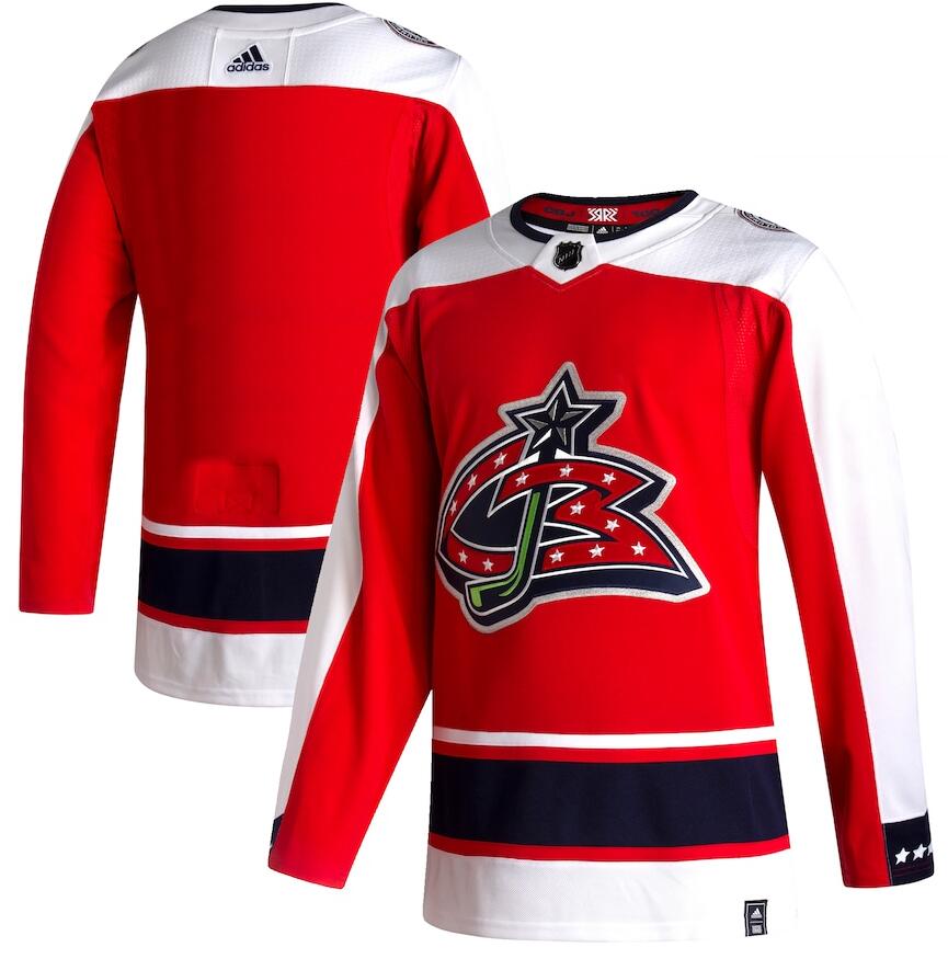 Custom Columbus Blue Jackets red Reverse Retro jersey