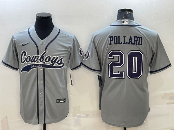 Tony Pollard Dallas Cowboys gray jersey