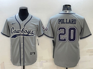 Tony Pollard Dallas Cowboys gray jersey