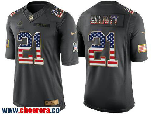Ezekiel Elliott Dallas Cowboys anthracite Salute To Service jersey