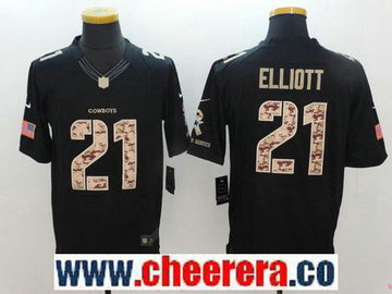 Ezekiel Elliott Dallas Cowboys black Salute To Service jersey