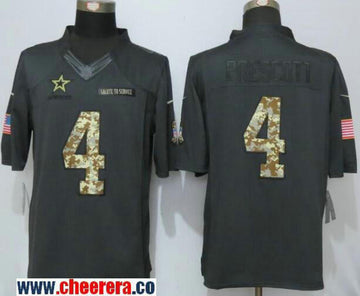 Dak Prescott Dallas Cowboys black Salute To Service jersey