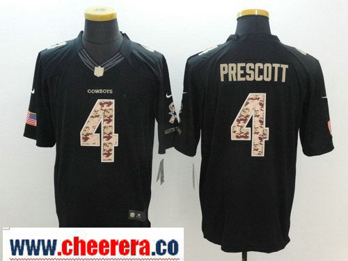 Dak Prescott Dallas Cowboys black Salute To Service jersey