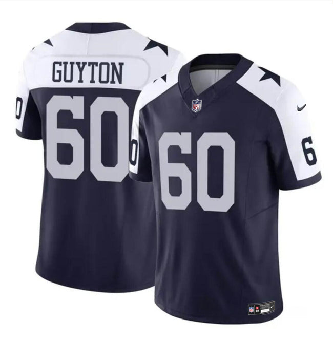 Tyler Guyton Dallas Cowboys navy Vapor jersey