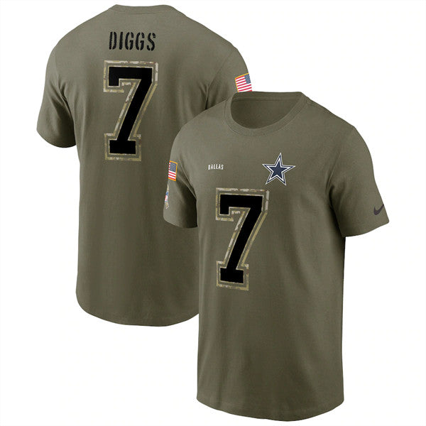 Trevon Diggs Dallas Cowboys olive Salute To Service jersey